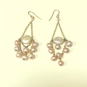 Pearl like chandelier earrings
